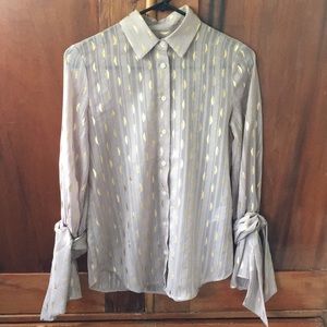 Blouse with Gold Foil Detail